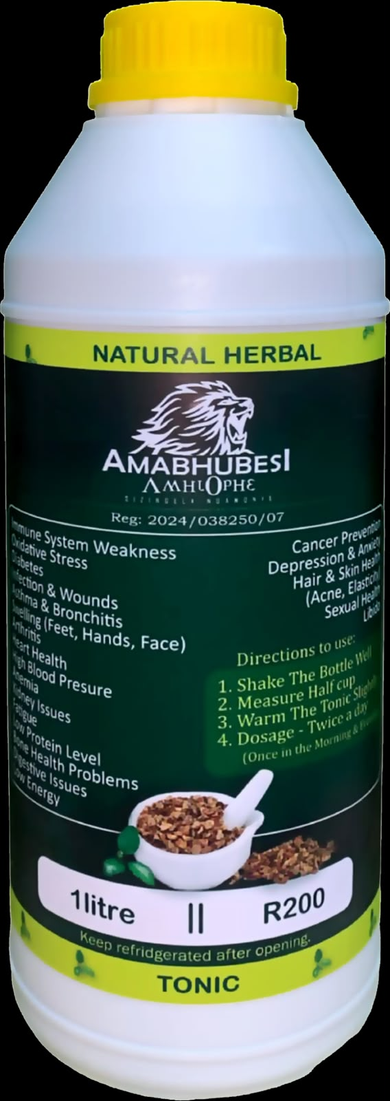 Amabhubesi Amhlophe Herbal Tonic 1 litre bottle